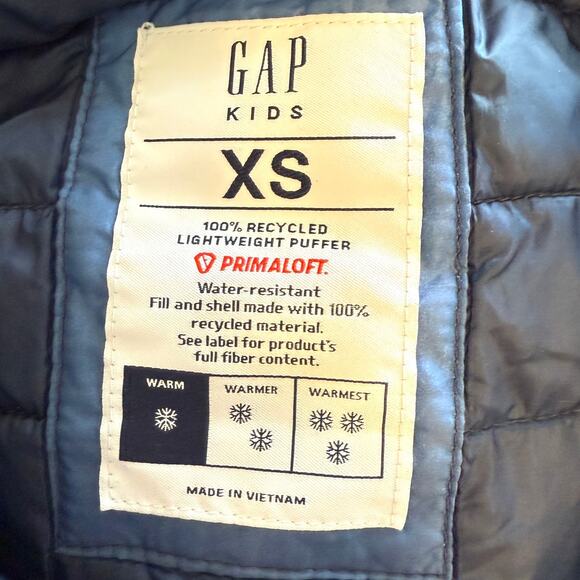 GAP Kids Boys Lightweight Puffer Jacket In Ombre Blue Size XS - Picture 9 of 10